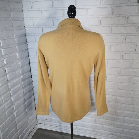 Kathie Lee Collection Ladies Size Medium (8-10) Tan Made in Hong Kong Cardigan - Picture 2 of 9